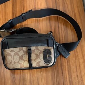 Coach Black and Brown crossbody/belt bag Unisex